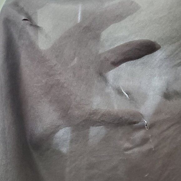 Eileen Fisher Silk, Brown Open Font, Cape, Cardigan. (3 cuts on fabric, hidden) - Picture 10 of 13